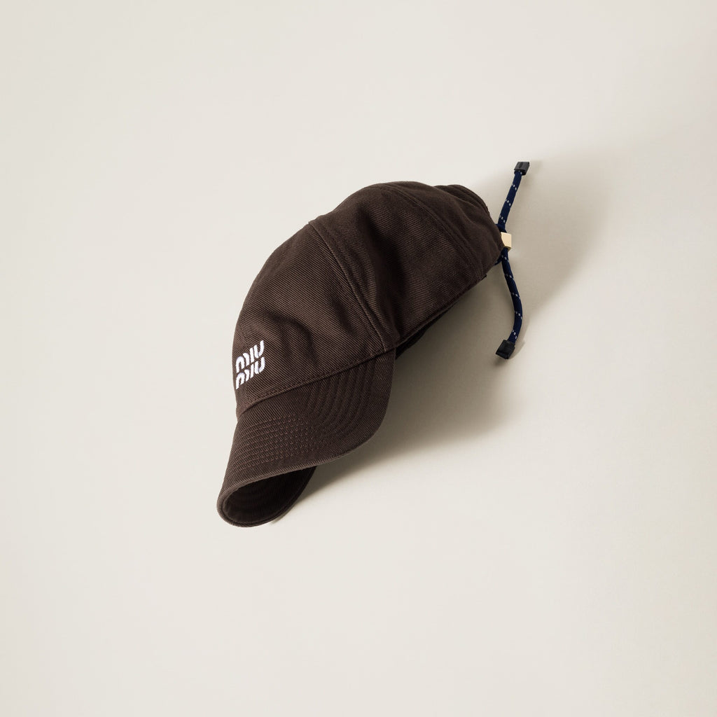 MIU MIU 5HC3692CR1,Miu Miu denim baseball cap,MIU MIU black cap,MIU MIU beige cap,MIU MIU brown cap,MIU MIU cap rope,MIU MIU