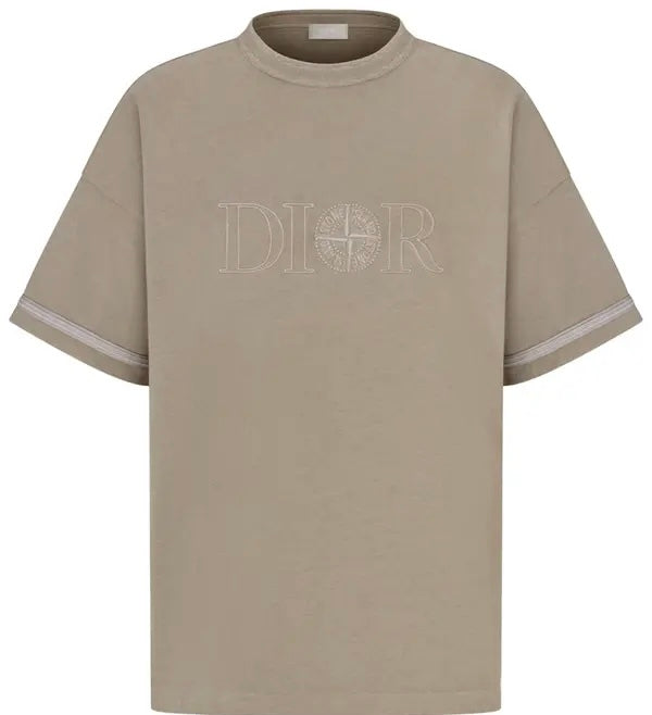 Dior 493J638B0554,Dior and Stone Island T-shirt,Dior Stone Island brown T-shirt,Dior Stone Island tee,Dior t-shirt,Dior brown