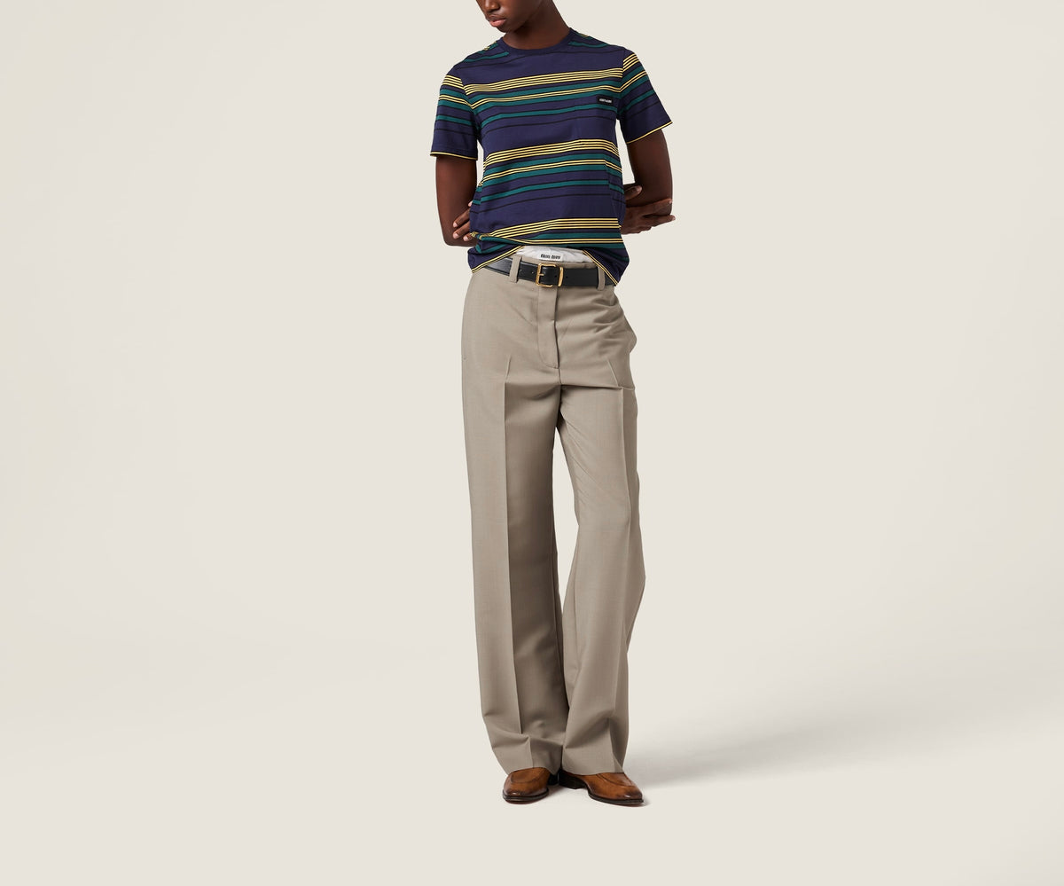 Winniemodo,Winniemodony,MIU MIU MJNA09,Miu Miu striped T-shirt,Miu Miu striped Tee,Miu Miu striped t-shirt sale,Miu Miu tee s