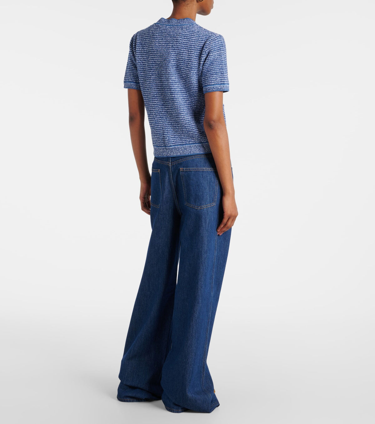 Winniemodo,Winnie modo,Gucci 818647 XKENS,Gucci double G knitted blend top,Gucci knit top,Gucci knit top blue,Gucci top,Gucci