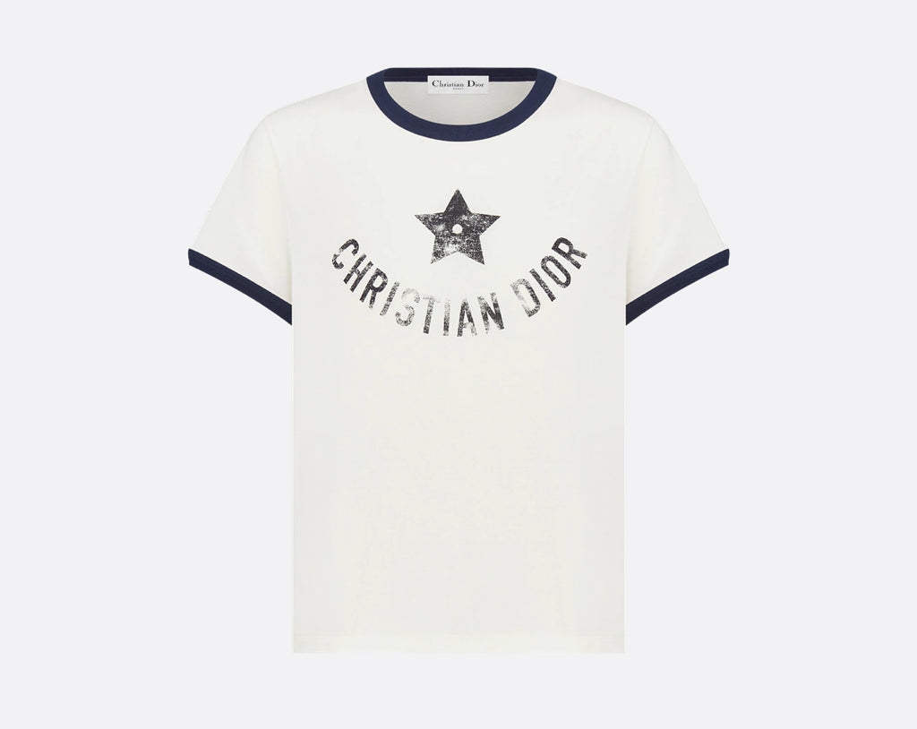Dior 543T07A4537,Dior dioriviera T-shirt,Dior dioriviera white T-shirt,Dior star T-shirt,Dior white womens T-shirt,Dior white