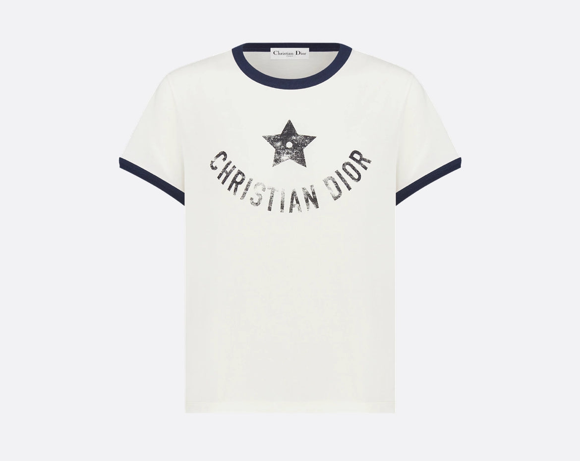 Dior 543T07A4537,Dior dioriviera T-shirt,Dior dioriviera white T-shirt,Dior star T-shirt,Dior white womens T-shirt,Dior white