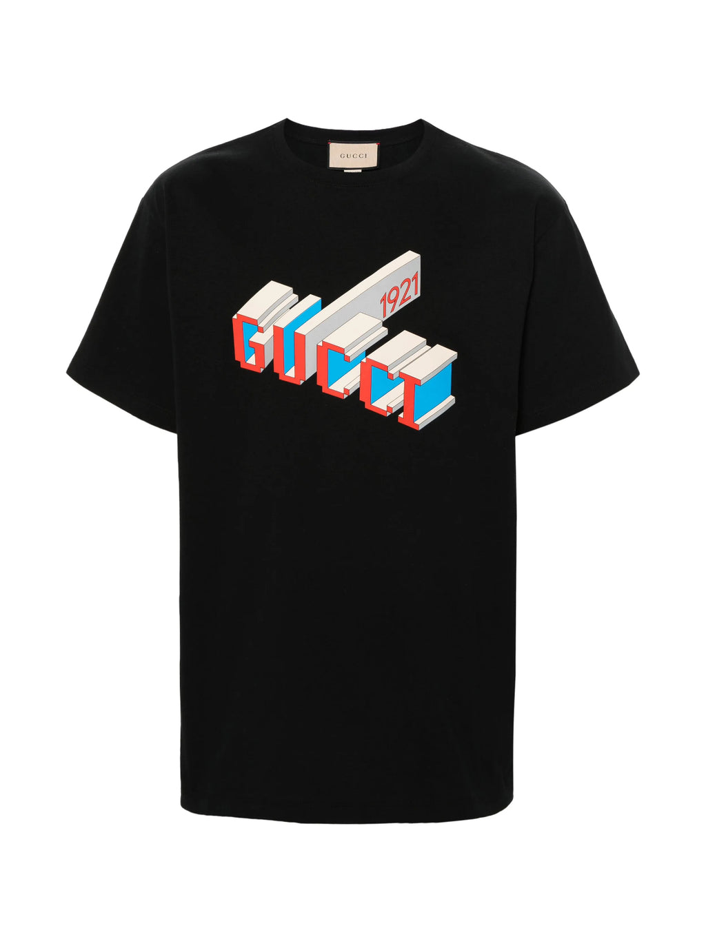Gucci 771158 XJF69,Gucci 3D Gucci 1921 print T-shirt,Gucci 3D Gucci print T-shirt,Gucci black T-shirt,Gucci 3D print tee,Gucc