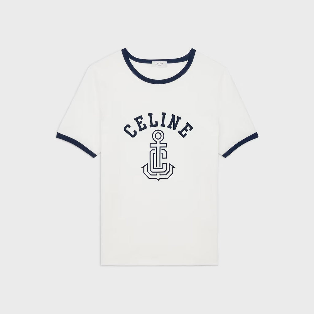 Celine RX07I507Z.01MA,Celine Anchor 70’s T-shirt,Celine white T-shirt,Celine white womens T-shirt,Celine white T-shirt 2025,C