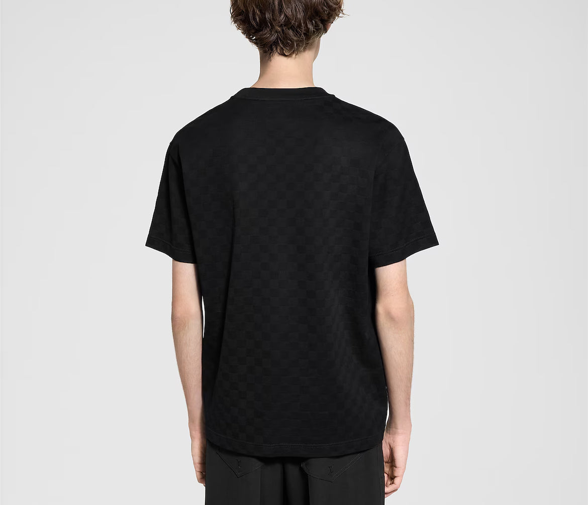 Louis Vuitton 1AGIKY,LV 1AGIKY,Louis Vuitton Damier signature T-shirt,LV Damier signature T-shirt,Louis Vuitton black t-shirt