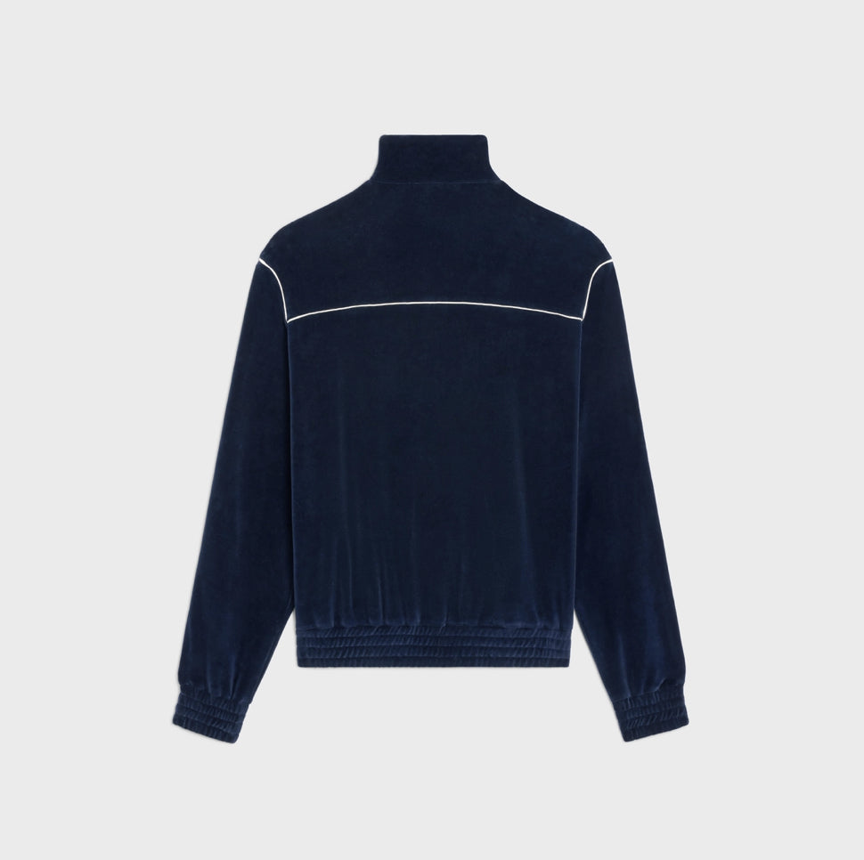 Celine triomphe tracksuit jacket in velvet jersey