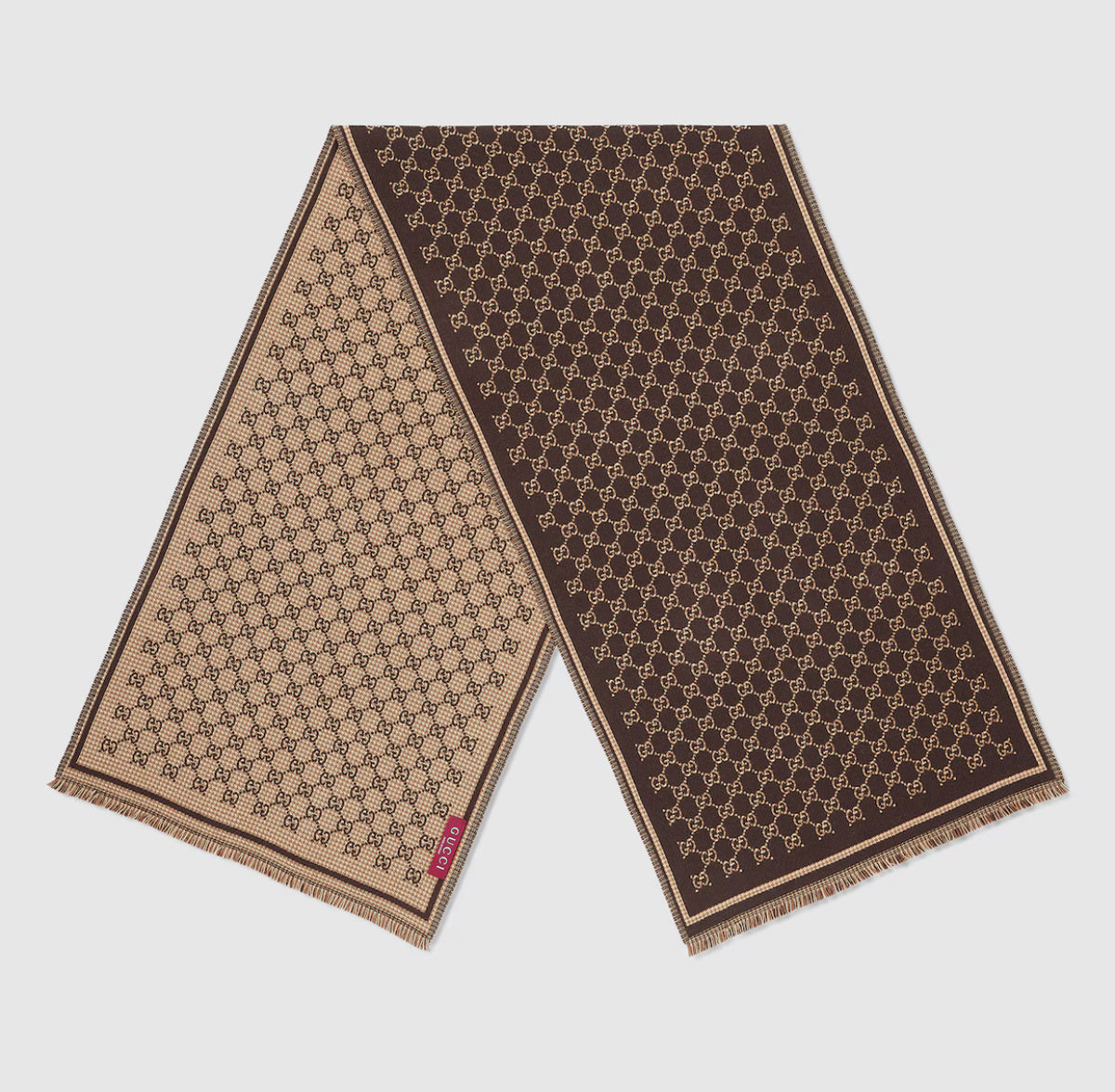 Winniemodo,Winnie modo,Gucci 836264 4G386,Gucci GG wool jacquard scarf,Gucci scarf,Gucci scarf sale,Gucci scarf brown,Gucci s