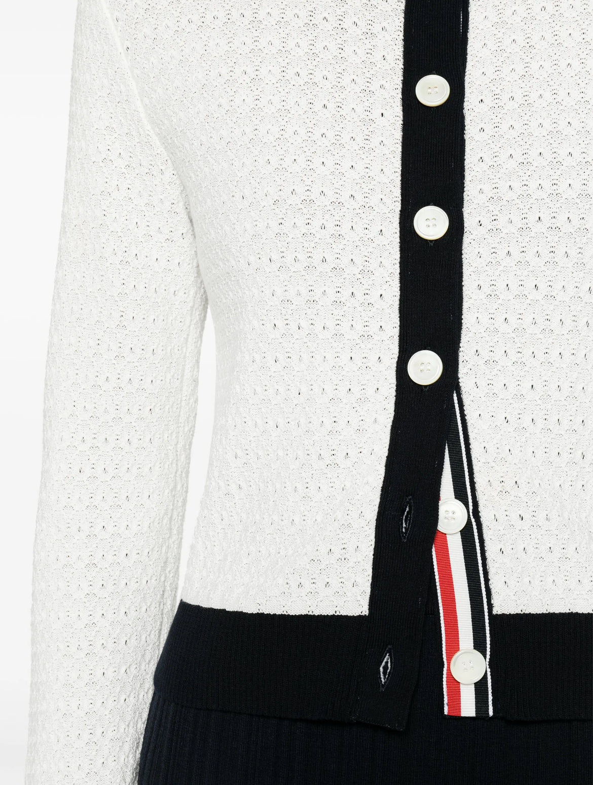 Thom Browne FKC602AY3009,Thom Browne white cardigan,Thom Browne cardigan,Thom Browne cardiganThom Browne cardigan authentic,T
