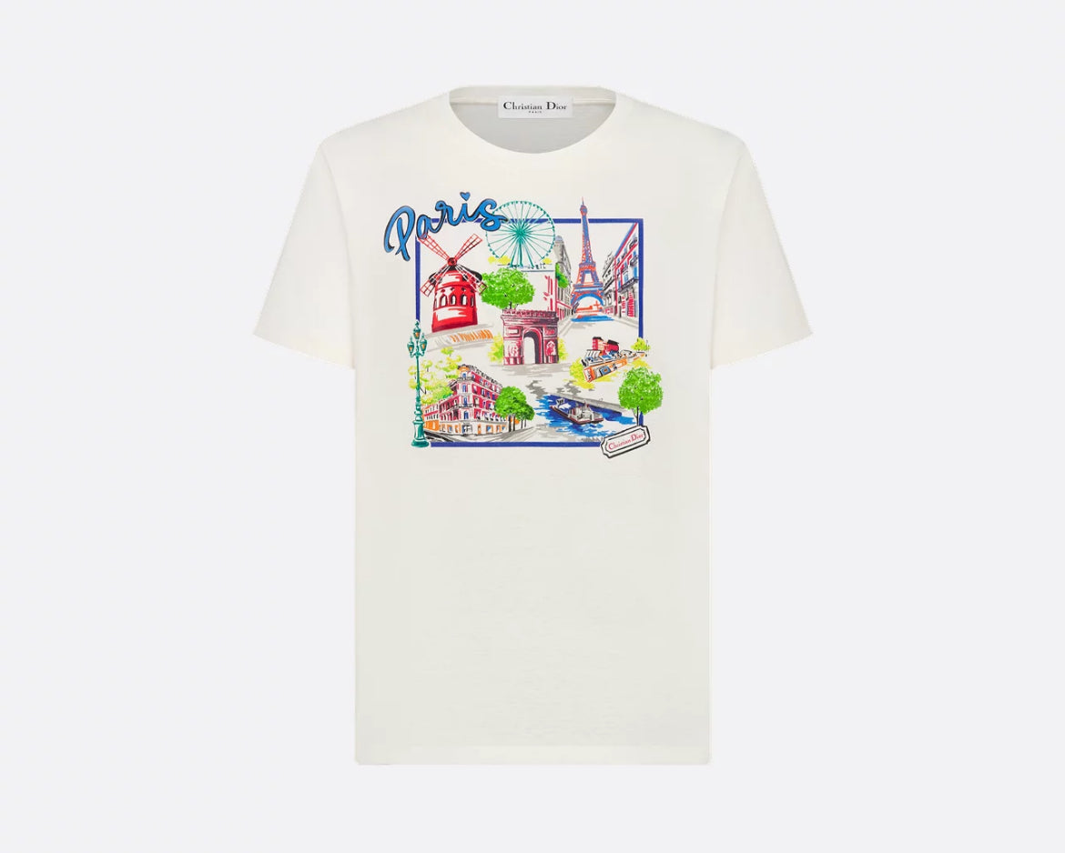 Dior 543T06PR242,Dior Souvenir T-shirt,Dior Souvenir tee,Dior cherished house t-shirt,Dior womens t-shirt,Dior t-shirt,Dior t