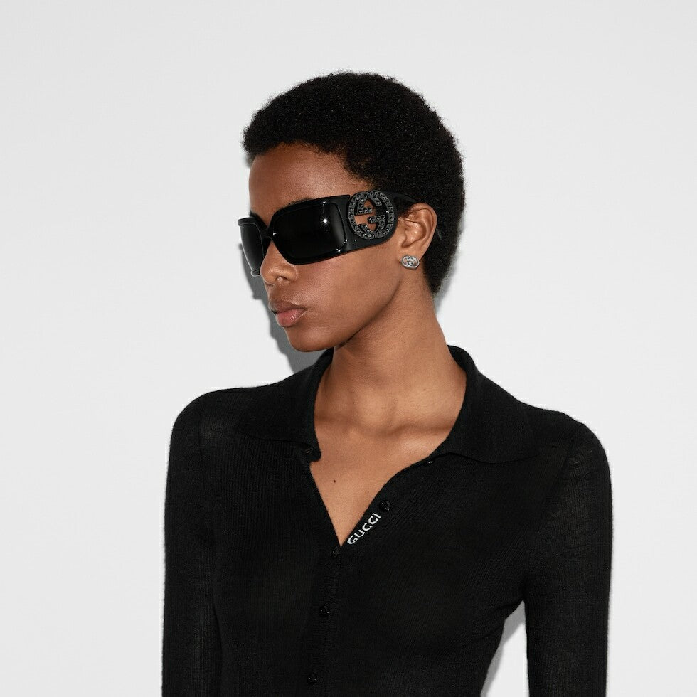 Gucci GG1899S,Gucci rimless sunglasses,Gucci sunglasses GG1899S,Gucci square frame sunglasses black,Gucci sunglasses rectangu