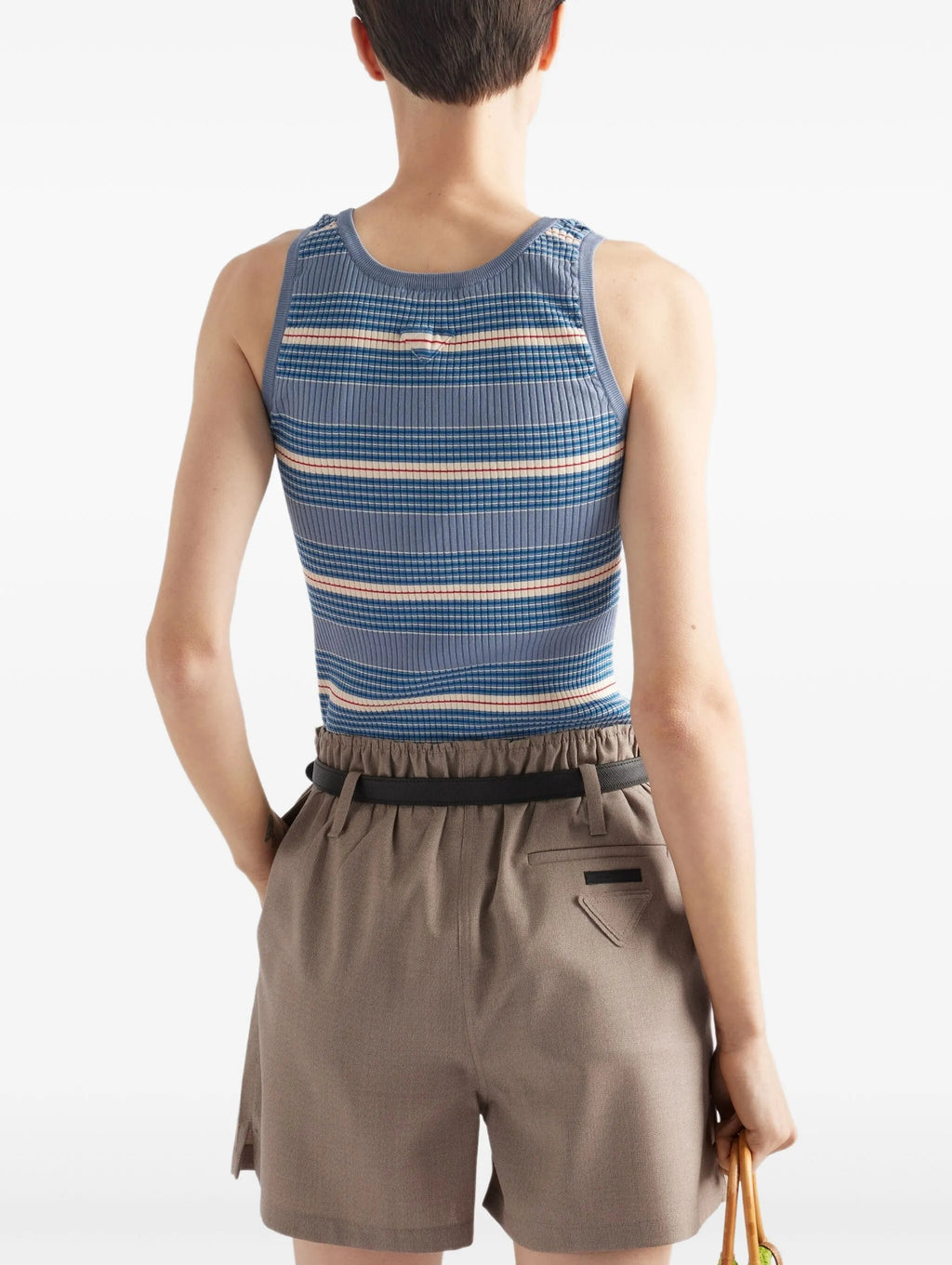 Prada P29B8317KJF0237SOOO,Prada striped tank top,Prada striped tank vest,Prada striped top,Prada striped blue top,Prada strip