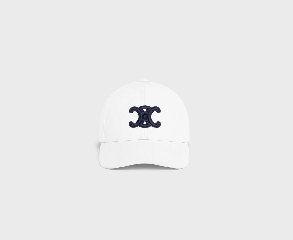 Celine triomphe cotton baseball cap,Celine baseball cap online shop,Celine baseball white cap outlet,Celine 2AUT6969P,Celine