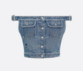 Dior 522B07A3046,Dior strapless top,Dior denim top,Dior strapless denim top,Dior denim vest,Dior denim vest on sale,Dior top