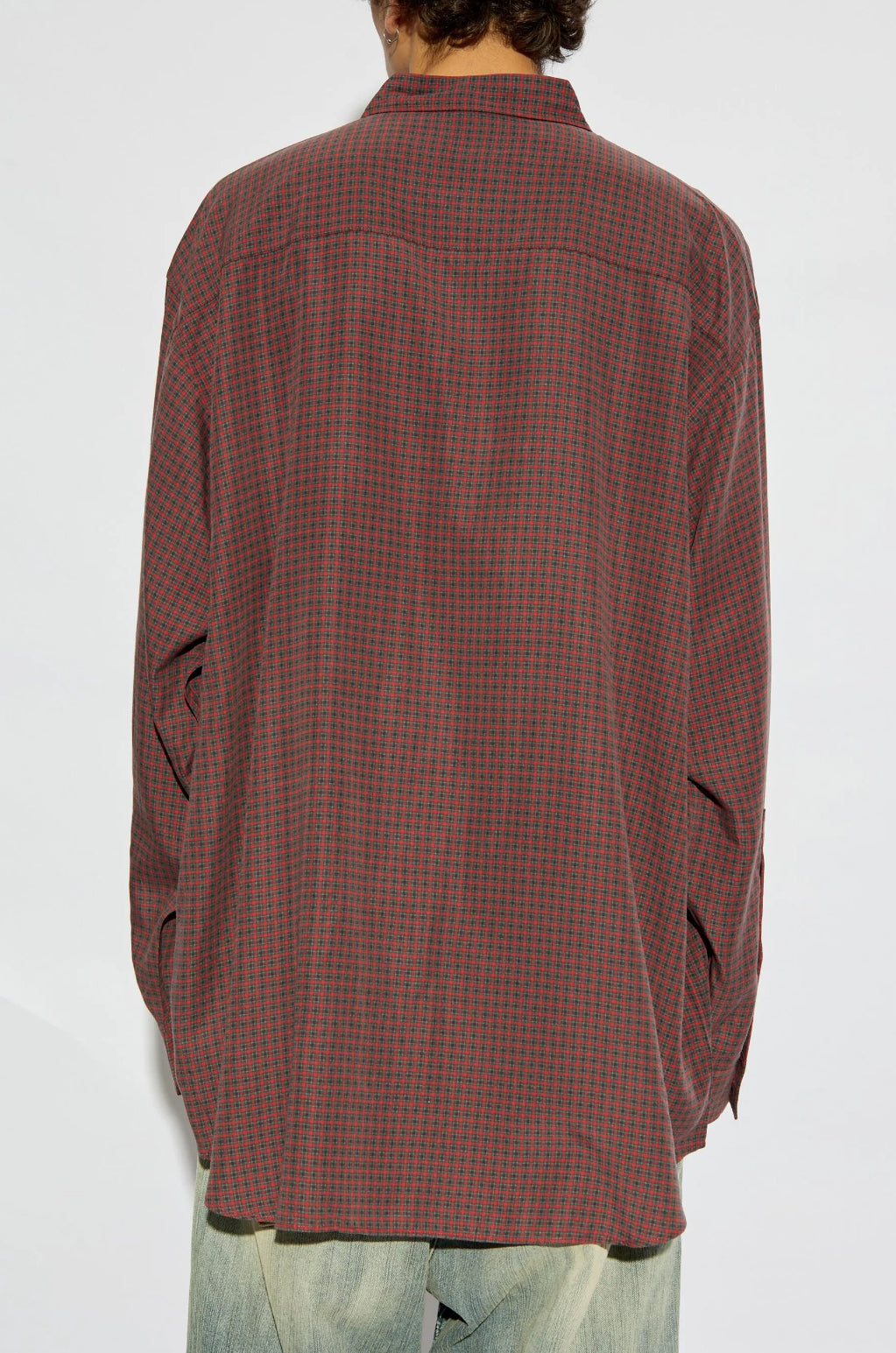 Balenciaga 809007TRLF6,Balenciaga shirt checkered,balenciaga shirt red,Balenciaga shirt women,Balenciaga shirt,Balenciaga ove