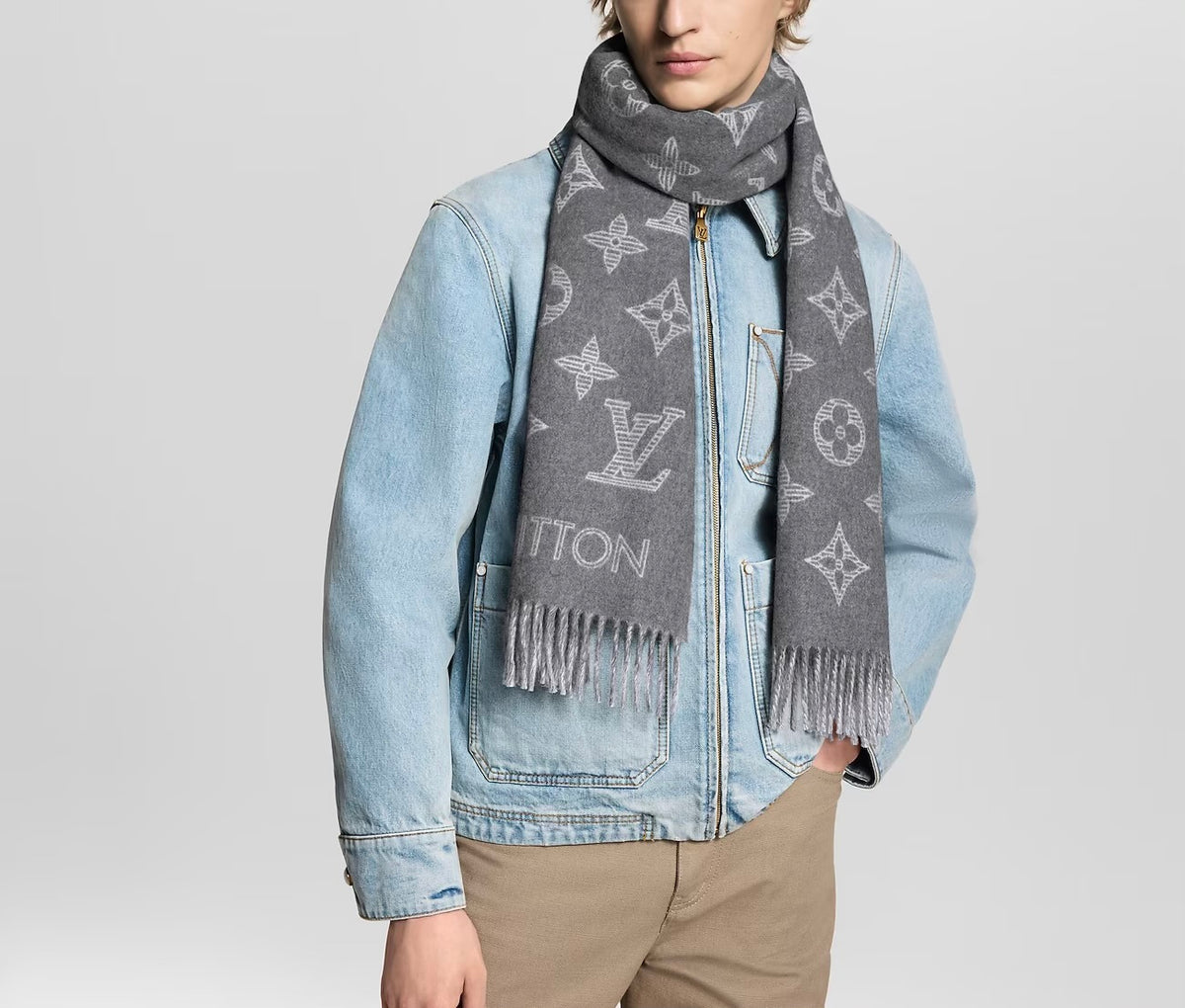 Winniemodo,Winniemodony,Louis Vuitton M79126,LV M79126,Louis Vuitton monogram scarf,Louis Vuitton monogram scarf grey,Louis V