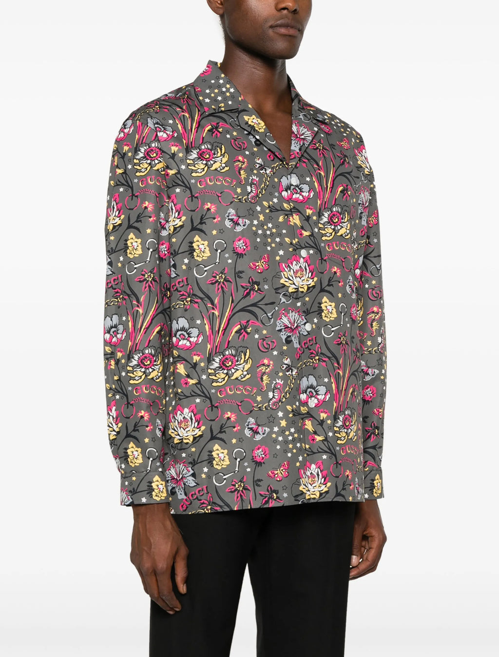 Gucci 795200 ZAQ82,Gucci floral print shirt,Gucci floral shirt,Gucci floral oversized shirt,Gucci floral shirt on sale,Gucci