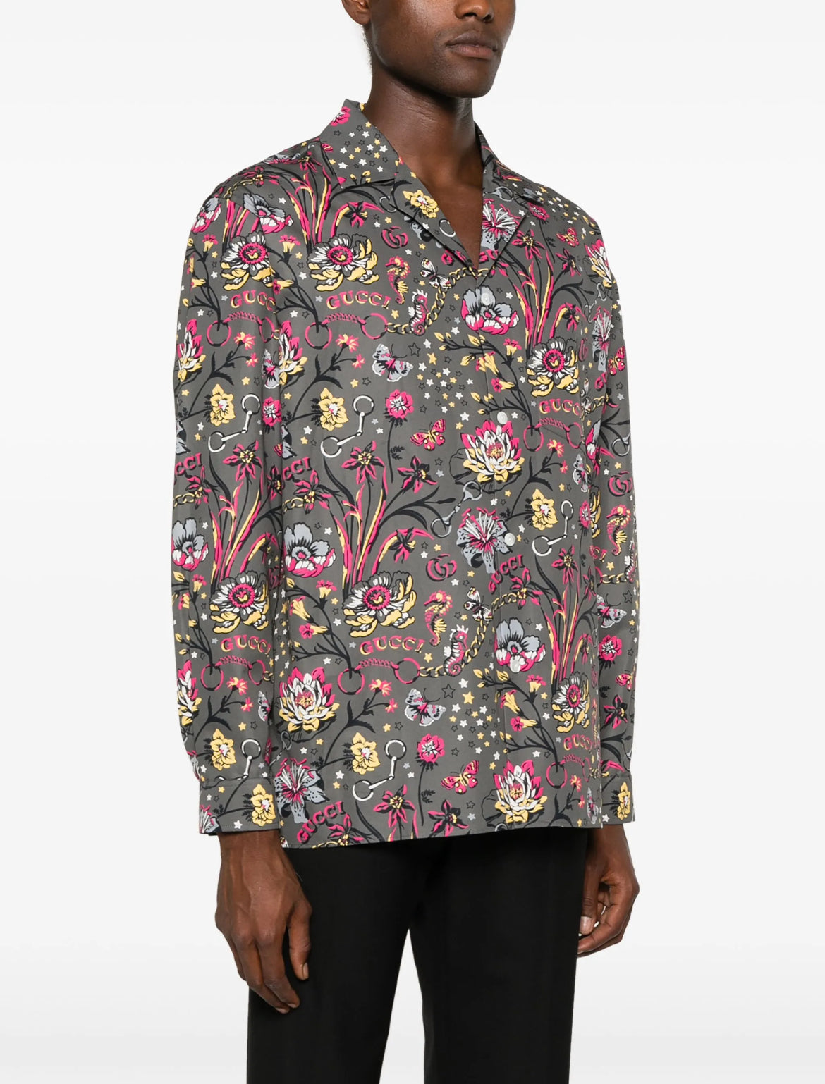 Gucci 795200 ZAQ82,Gucci floral print shirt,Gucci floral shirt,Gucci floral oversized shirt,Gucci floral shirt on sale,Gucci