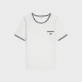 Celine RX097671Q.01MA,Celine 70’s triomphe T-shirt,Celine triomphe pocket T-shirt,Celine triomphe white T-shirt,Celine white