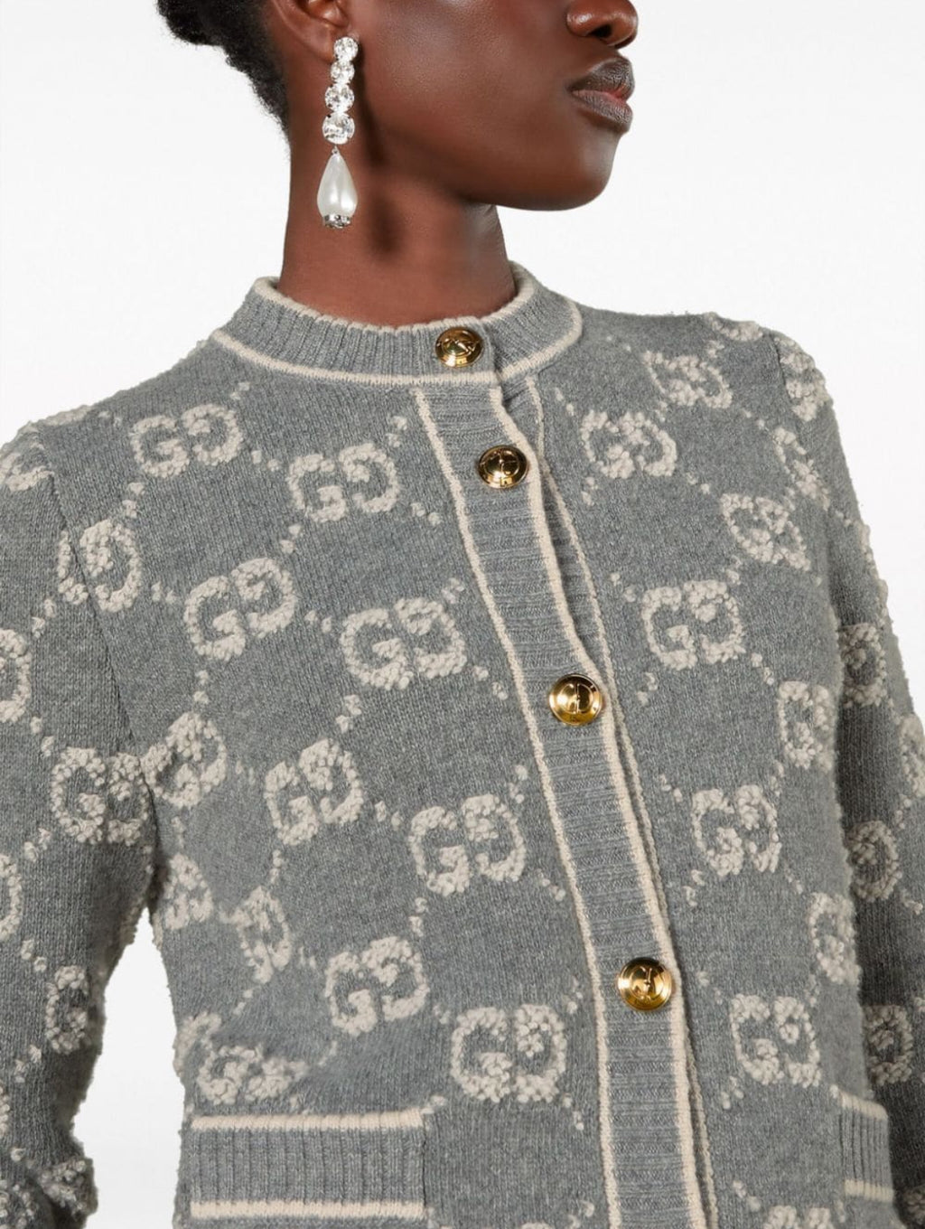 Gucci GG jacquard wool bouclé cardigan