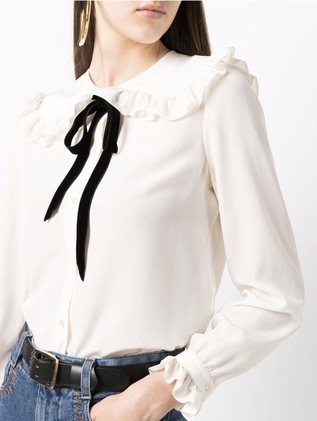 Saint Laurent Peter Pan collar silk blouse