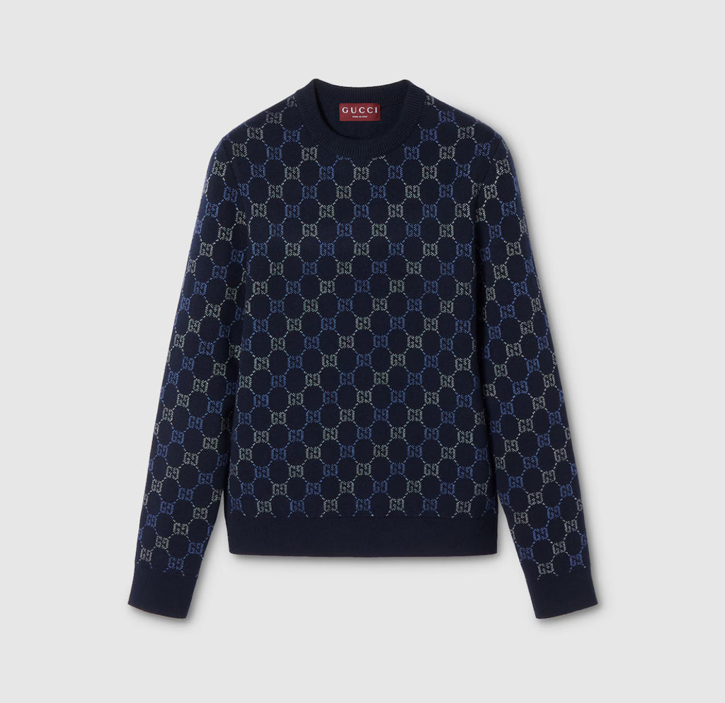 Winniemodo,Winniemodony,Gucci 857907XKFBJ,Gucci GG logo knit sweater,Gucci monogram sweater,Gucci sweater men,Gucci sweater s