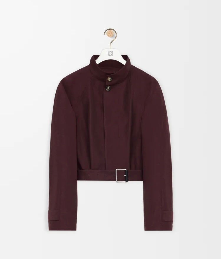 Winniemodo,Winnie modo,Loewe S359Y02XEH,Loewe short trench,Loewe trench,Loewe jacket,Loewe jacket womens,Loewe burgundy jacke