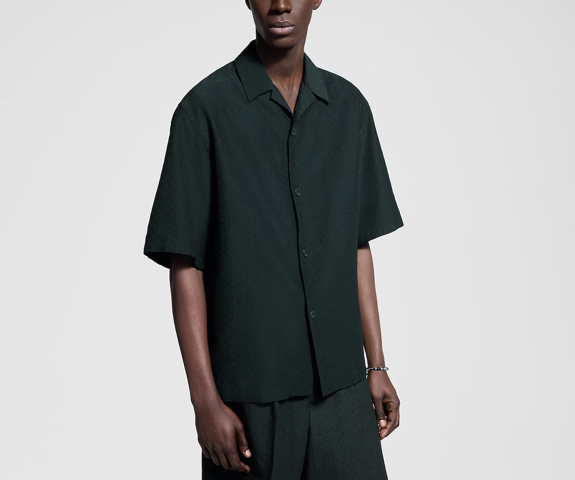Louis Vuitton 1AHCOW,LV 1AHCOW,Louis Vuitton monogram short sleeve shirt,LV monogram short sleeve shirt,LV black shirt,LV shi