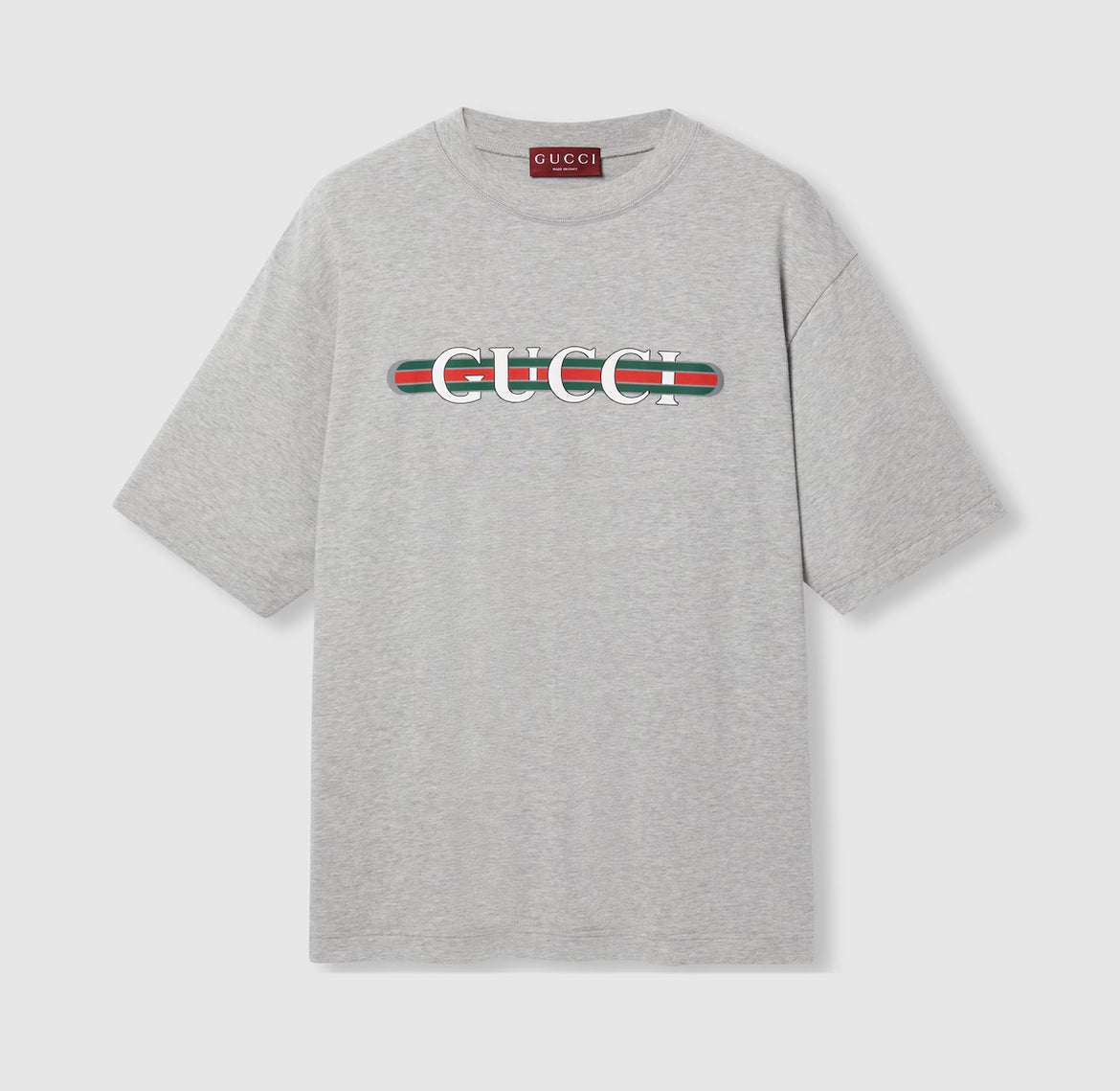 Gucci 784361 XJGTE,Gucci cotton jersey T-shirt with print,Gucci web print t-shirt,Gucci black t-shirt,Gucci grey t-shirt,Gucc