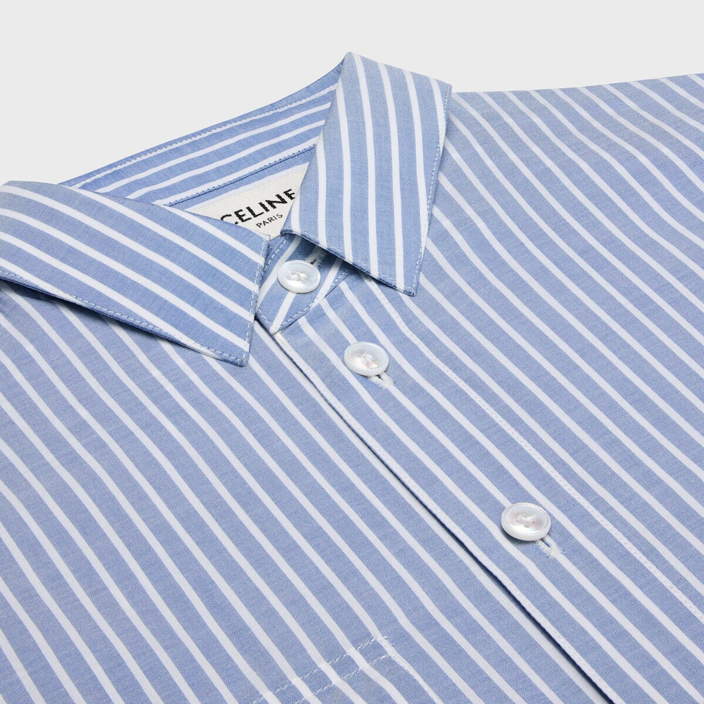 Celine RC00R720T.07DG,Celine shirt striped,Celine blue shirt,Celine blue striped shirt,Celine blue striped womens shirt,Celin