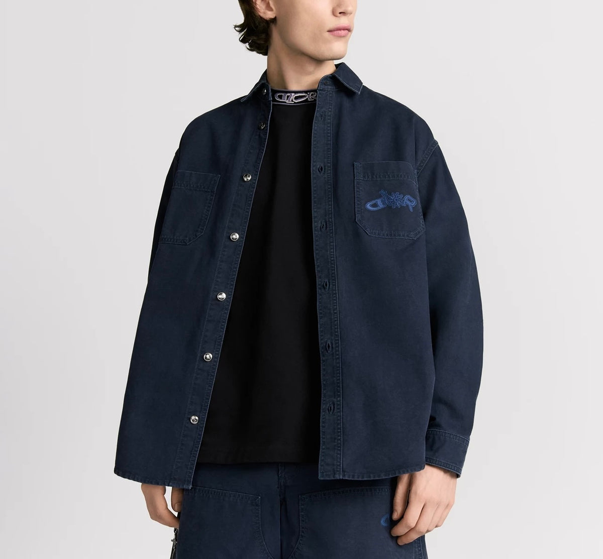 Dior 513D587A3003,Dior and Lewis Hamilton cotton shirt,Dior x Lewis Hamilton blue shirt,Dior X Lewis Hamilton shirt,Dior shir