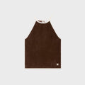 Celine 2X79M748Q.19XC,Celine triomphe tank top in velvet jersey,Celine triomphe tank top brown velvet,Celine brown velvet ves