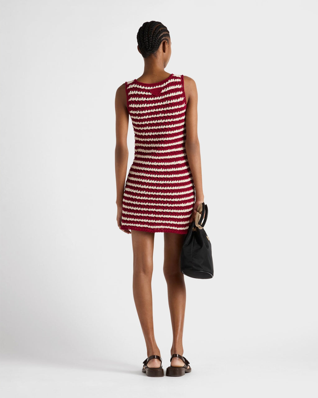 Prada 23A23_16SY_F038I_S_OOO,Prada cotton mini dress,Prada red striped mini dress,Prada red mini dress,Prada mini dress,Prada