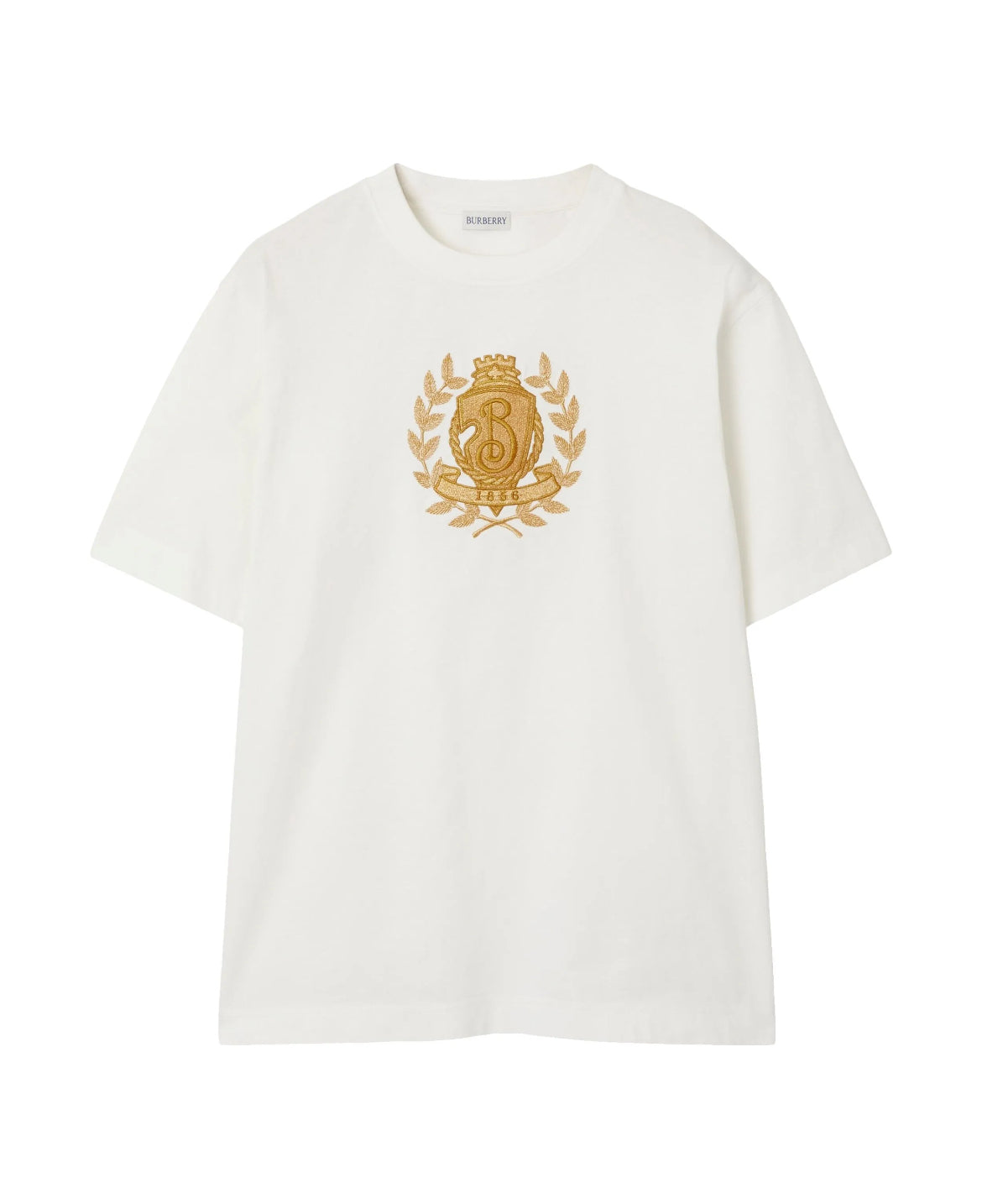 Burberry 8108169,Burberry T-shirt cotton,Burberry white T-shirt,Burberry White T-shirt mens,Burberry T-shirt 2025ss,Burberry