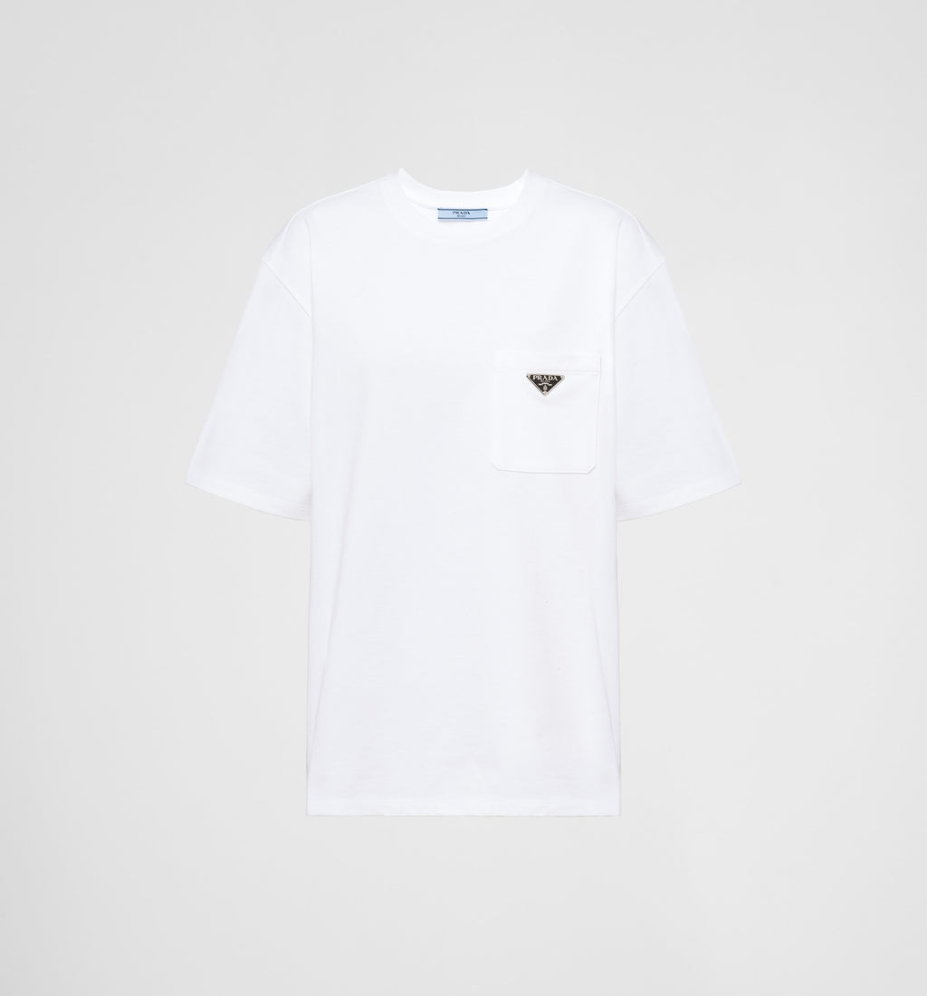 Prada 3515B_10UP_F0009_S_231,Prada jersey T-shirt,Prada pocket t-shirt,Prada pocket white t-shirt,Prada womens white t-shirt,