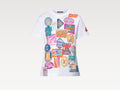 Louis Vuitton 1AHISK, LV 1AHISK, Louis Vuitton patch print T-shirt, LV patch print T-shirt,LV white t-shirt, LV patch tee, LV
