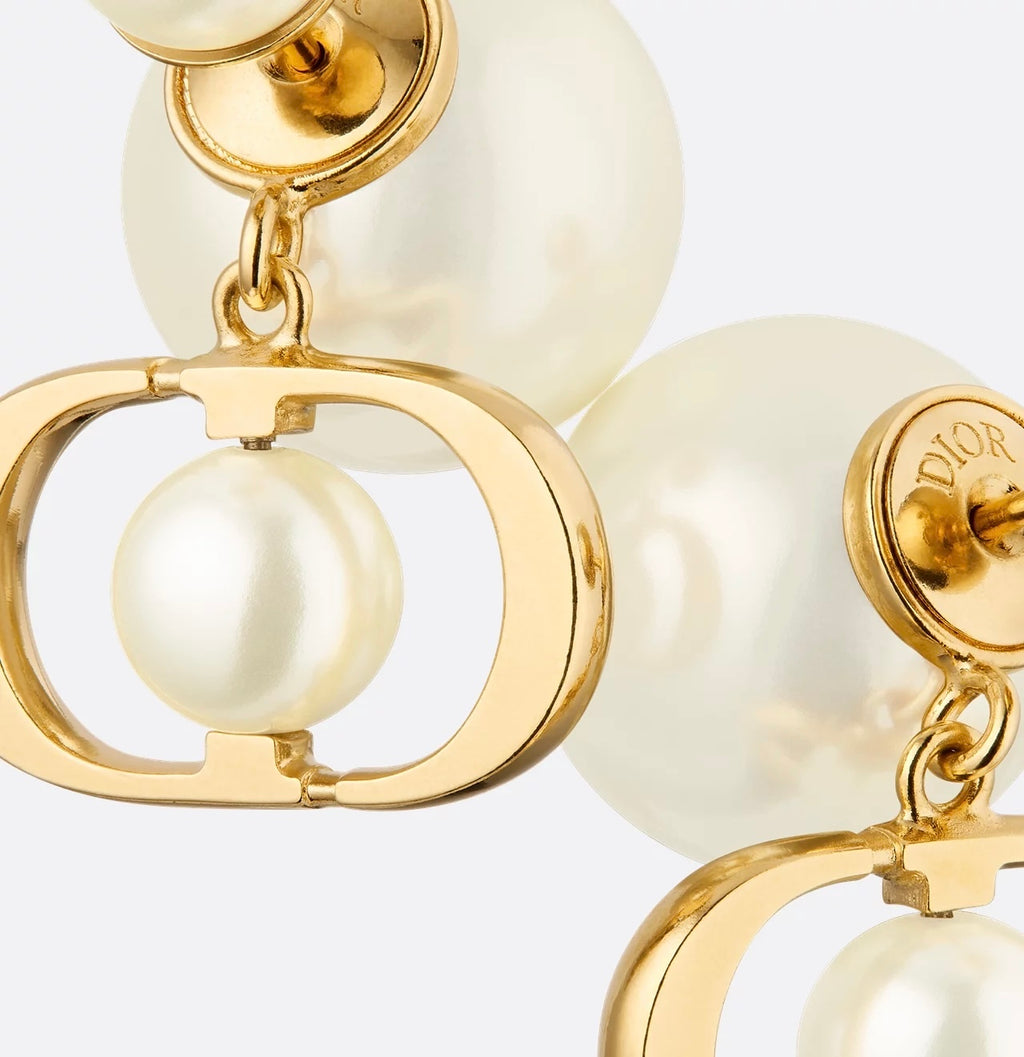Dior tribales earrings, Dior pearls earrings,Dior CD signature pearls earrings,Dior CD signature gold earrings, Dior CD signa