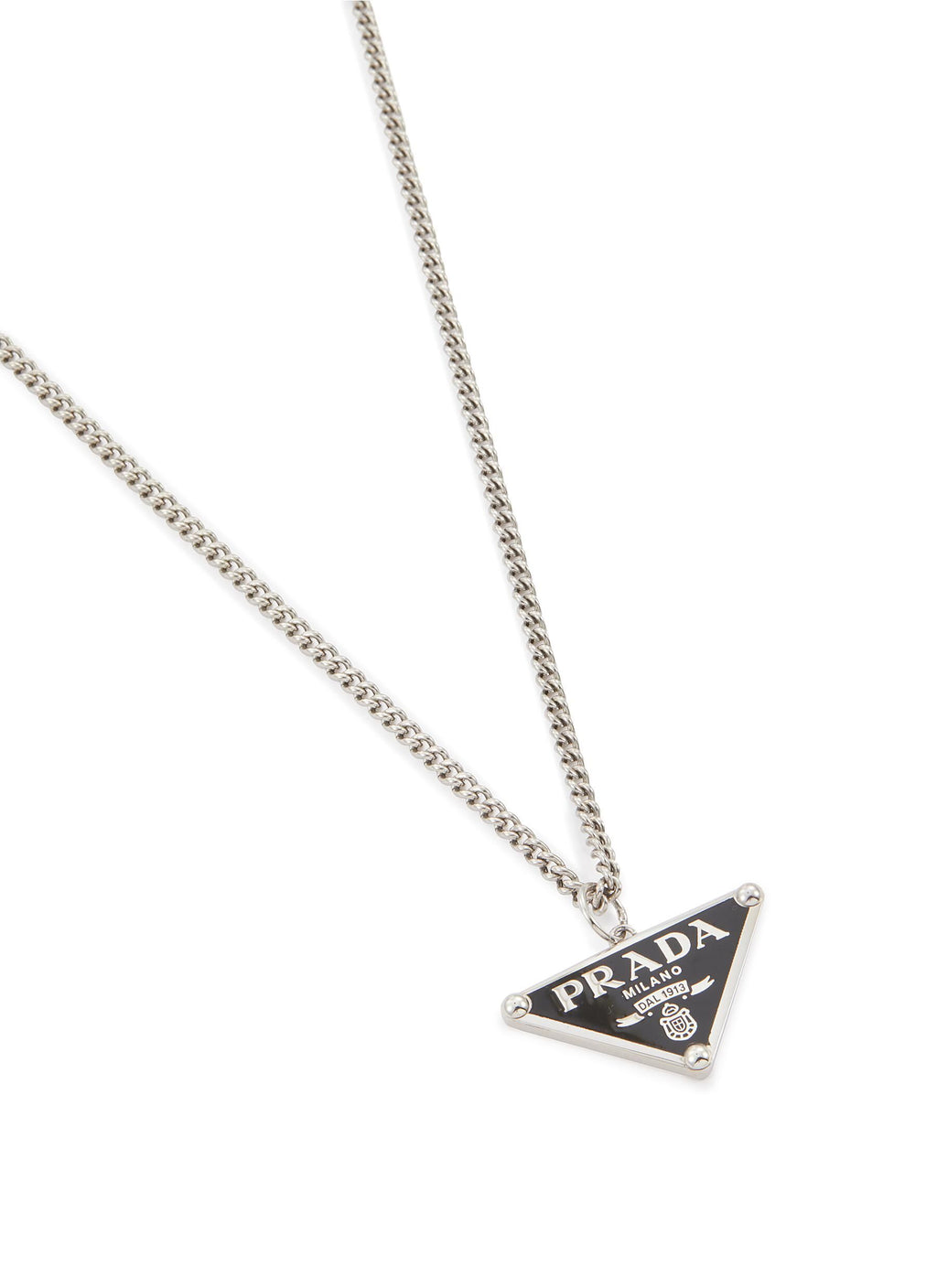 Winniemodo,Winnie modo,Prada triangle logo necklace,Prada logo necklace,Prada necklace,Prada necklace sale,Prada necklace men