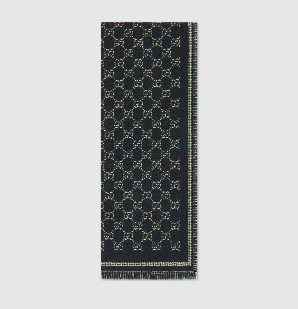 Winniemodo,Winnie modo,Gucci 836264 4G386,Gucci GG wool jacquard scarf,Gucci scarf,Gucci scarf sale,Gucci scarf black,Gucci s