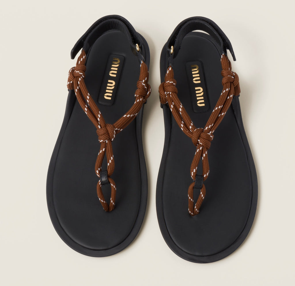 Winniemodo,Winnie modo,MIU MIU 5Y184E,Miu Miu Riviere cord leather sandals,MIU MIU thong sandals,MIU MIU rope sandals,MIU MIU