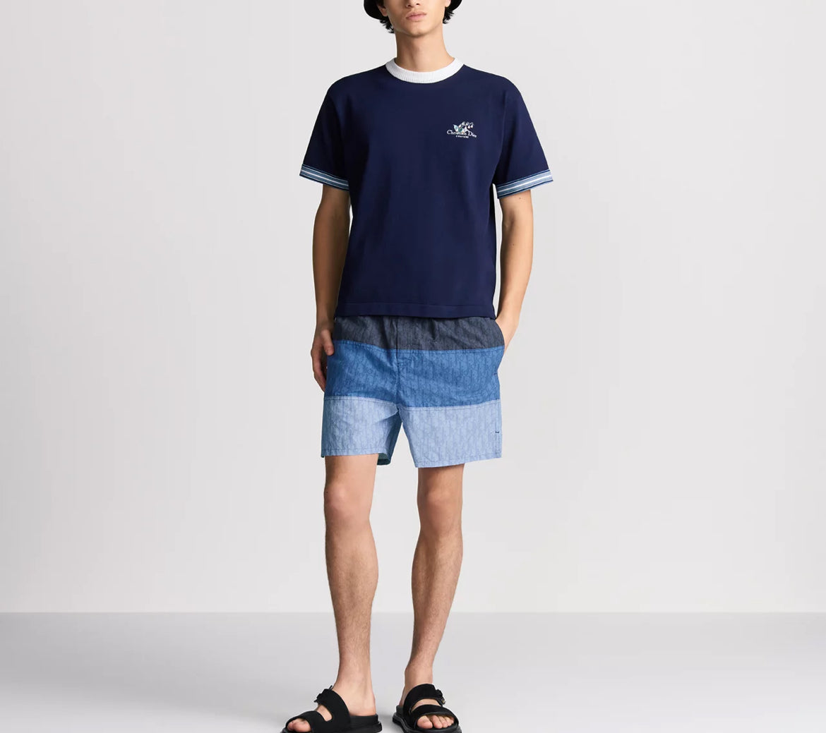 Dior 593B111A2021,Dior swim shorts,Dior blue swim shorts,Dior swim shorts 2025,Dior swim shorts three blue color,Dior monogra