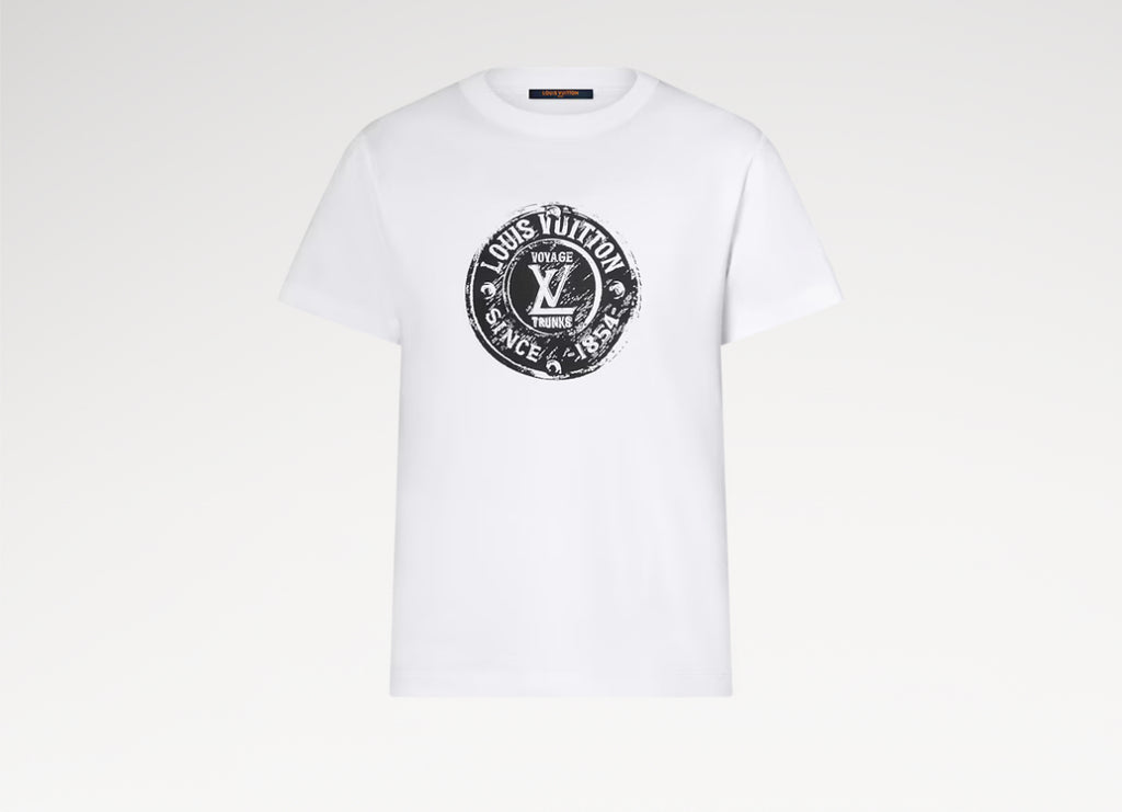 Louis Vuitton 1AHIZ9,LV 1AHIZ9,Louis Vuitton LV stamp tee,Louis Vuitton LV stamp T-shirt,Lv white womens t-shirt,LV white t-s