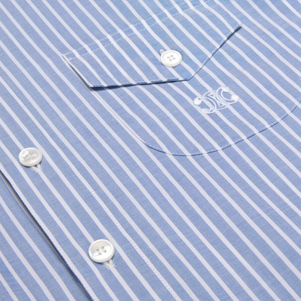 Celine RC00R720T.07DG,Celine shirt striped,Celine blue shirt,Celine blue striped shirt,Celine blue striped womens shirt,Celin