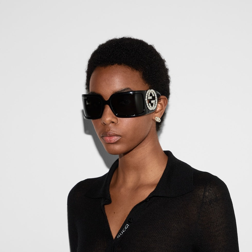 Gucci GG1899S,Gucci rimless sunglasses,Gucci sunglasses GG1899S,Gucci square frame sunglasses black,Gucci sunglasses rectangu