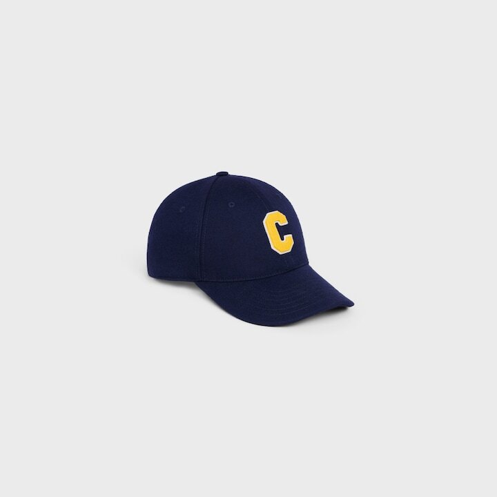 Winniemodo,Winnie modo,Celine initial baseball C in flannel cap,Celine initial baseball cap,Celine Initial C cap,Celine cap,C