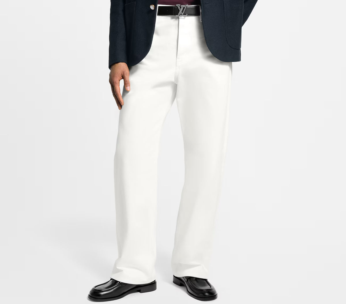 Louis Vuitton skate fit denim pants,LV skate fit denim pants,Louis Vuitton 1AHUVU,LV 1AHUVU,Louis Vuitton white jeans mens,LV