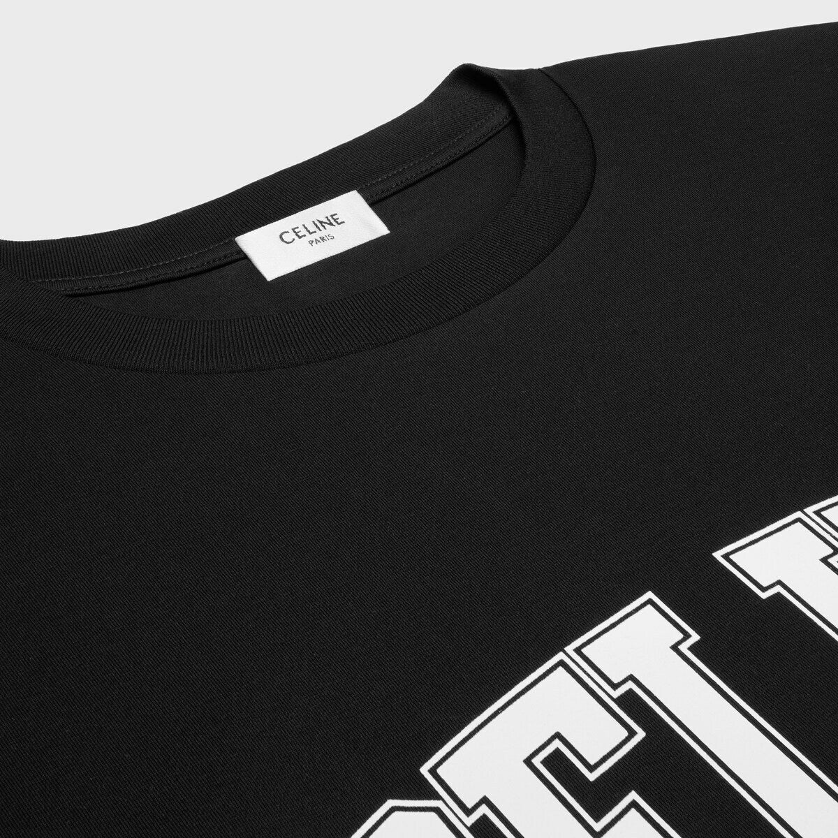 Celine RX07C507Z.38AO,Celine loose T-shirt,Celine loose Triomphe T-shirt,Celine black womens T-shirt,Celine women’s T-shirt 2