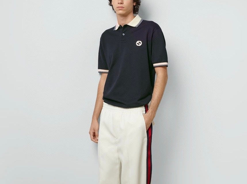Gucci interlocking G cotton polo shirt,Gucci men's shirt,GUCCI 768641XJF47 ,Gucci outlet,GG,Gucci online shop,Gucci on sale,G