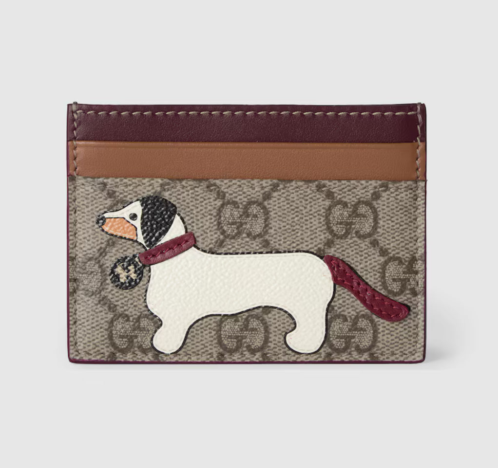 Winniemodo,Winnie modo,Gucci Bi-color GG card case with dog detail,Gucci cardholder,Gucci cardholder dog,Gucci card holder sa