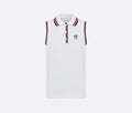Dior 513T12A4200,Dior vibe tank top,Dior white vest,Dior white sleeveless polo,Dior white womens polo shirt,Dior white polo s