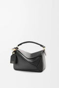 Loewe puzzle bag,Loewe puzzle black bag,Loewe puzzle bag small,Loewe small featherlight puzzle bag,Loewe bag,Loewe Lambskin p